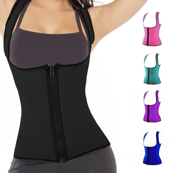 2019 Newly Women Sweat Body Slimming Vest Neoprene Body Shaper Waist Trainer Belly Fat Burning Weight Loss Corset Workout