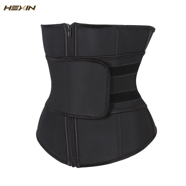 HEXIN Abdominal Belt High Compression Zipper Plus Size Latex Waist Cincher Corset Underbust Body Fajas Sweat Waist Trainer