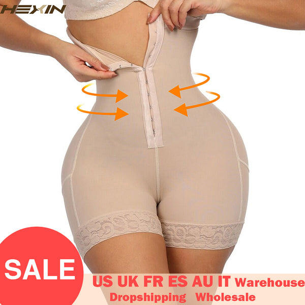 HEXIN Breasted Lace Butt Lifter High Waist Trainer Body Shapewear Women Fajas Slimming Underwear with Tummy Control Panties