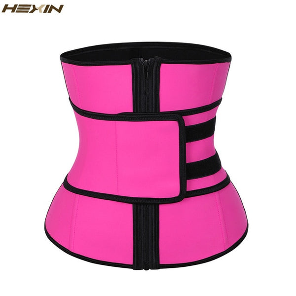 HEXIN Abdominal Belt High Compression Zipper Plus Size Latex Waist Cincher Corset Underbust Body Fajas Sweat Waist Trainer